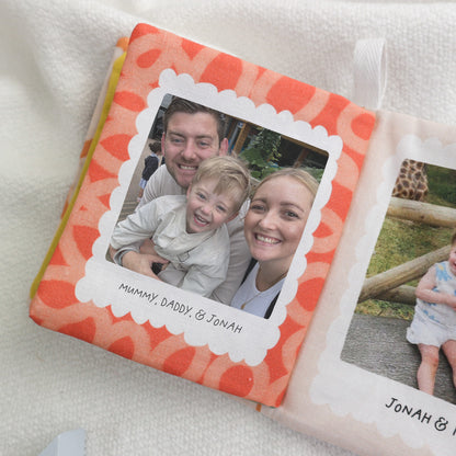 Personalised colourful photo soft crinkle baby book - 10 photos