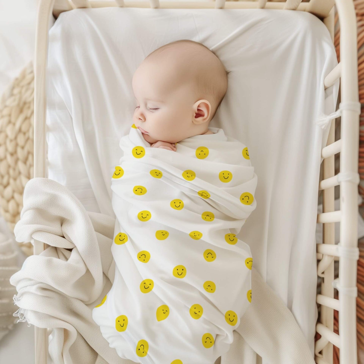 Set of two baby muslins - The Happy News muslin blankets