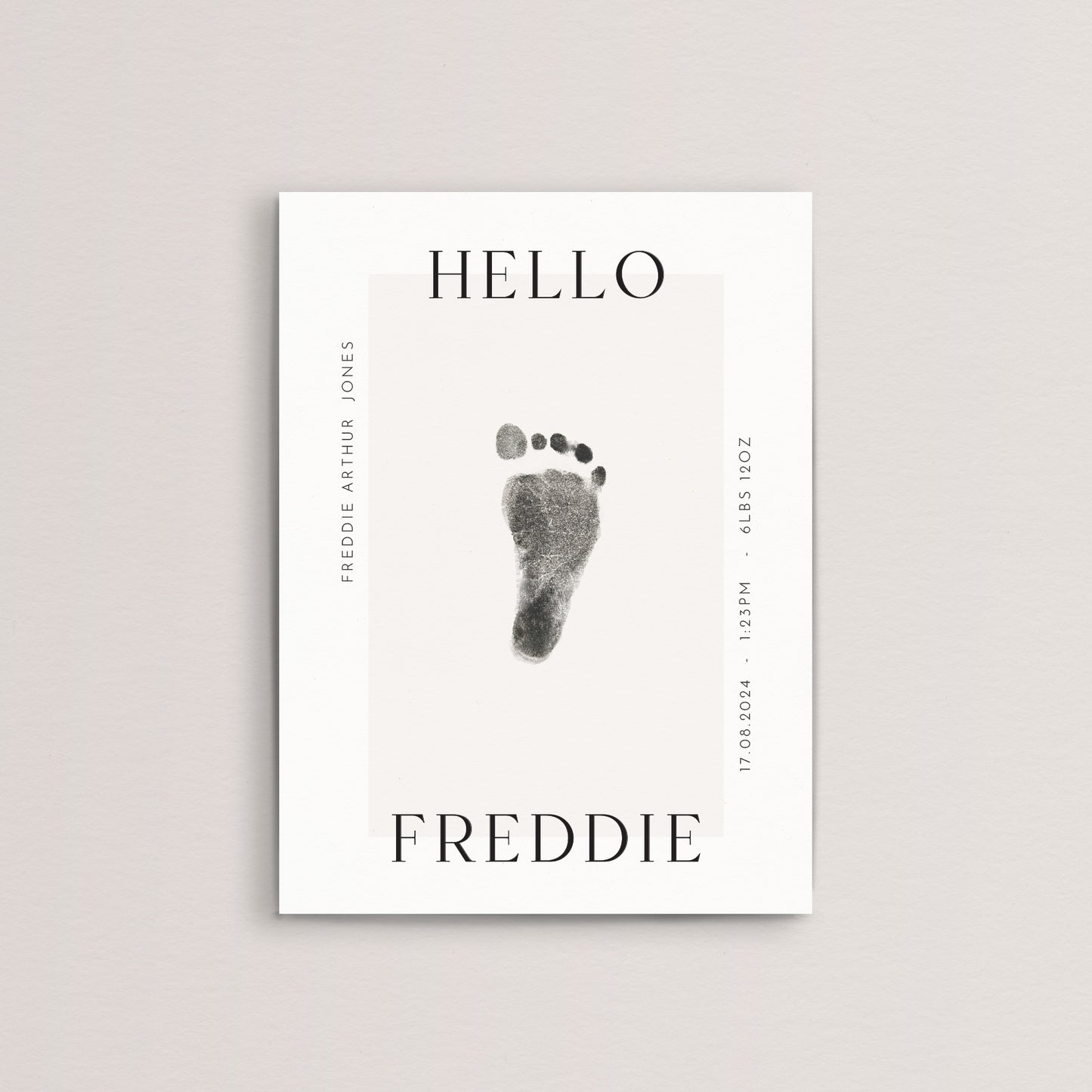 Personalised hello new baby print handprint/footprint gift box