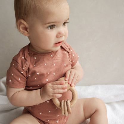 Happy face circle teething rattle