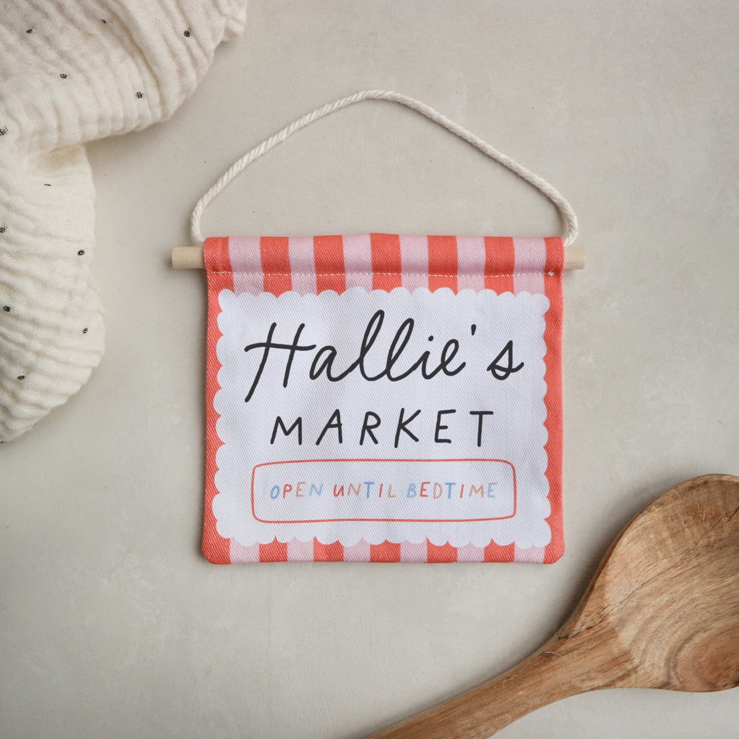 Personalised play kitchen/cafe/market banner