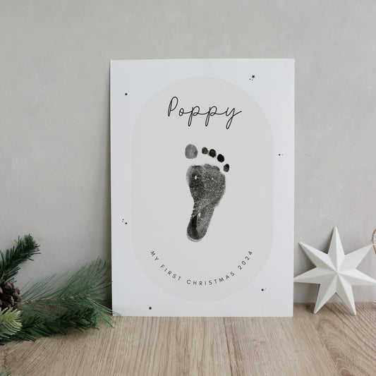 Personalised baby's first Christmas keepsake footprint kit - stars