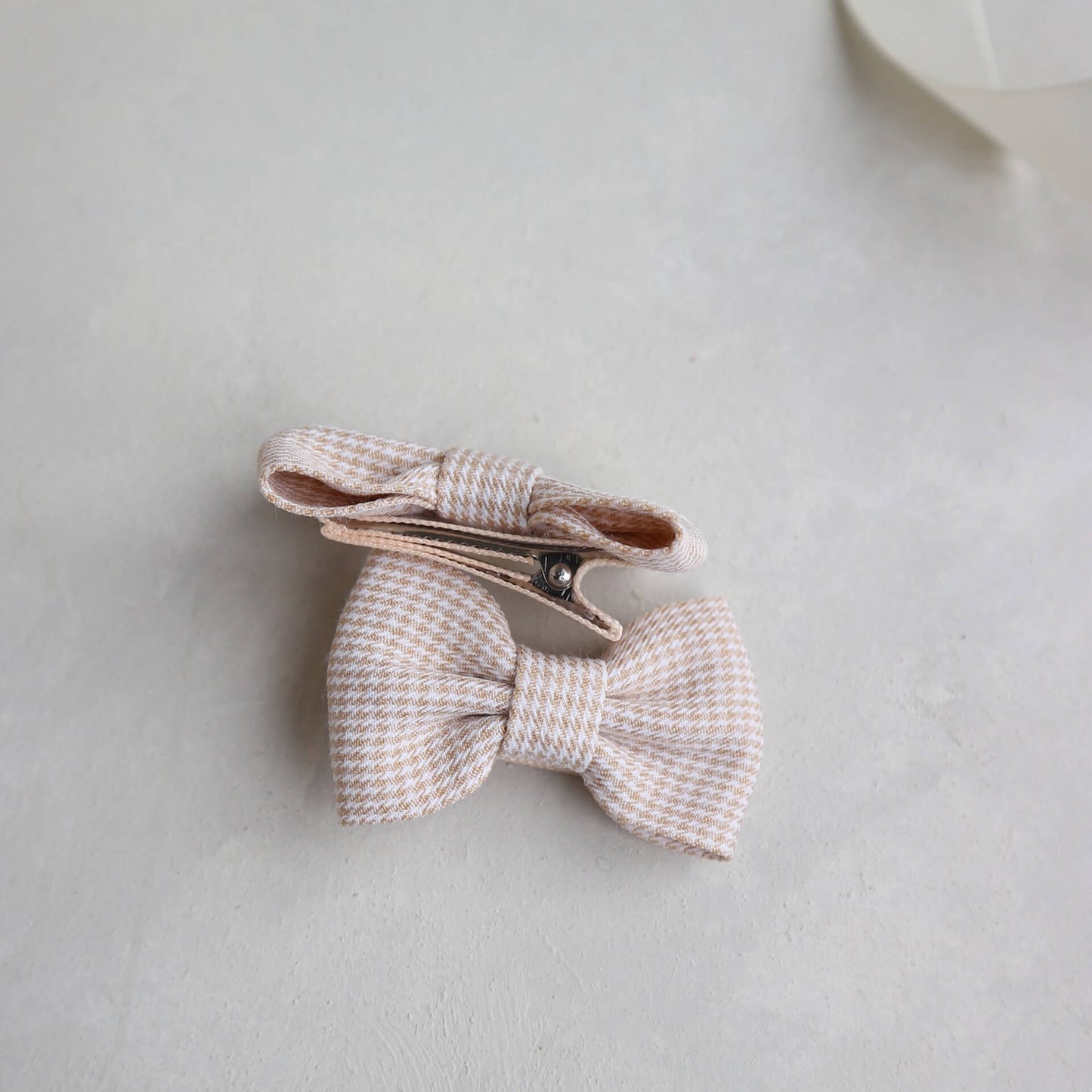 Herringbone bow hair clip - pack of two