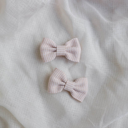 Herringbone bow hair clip - pack of two