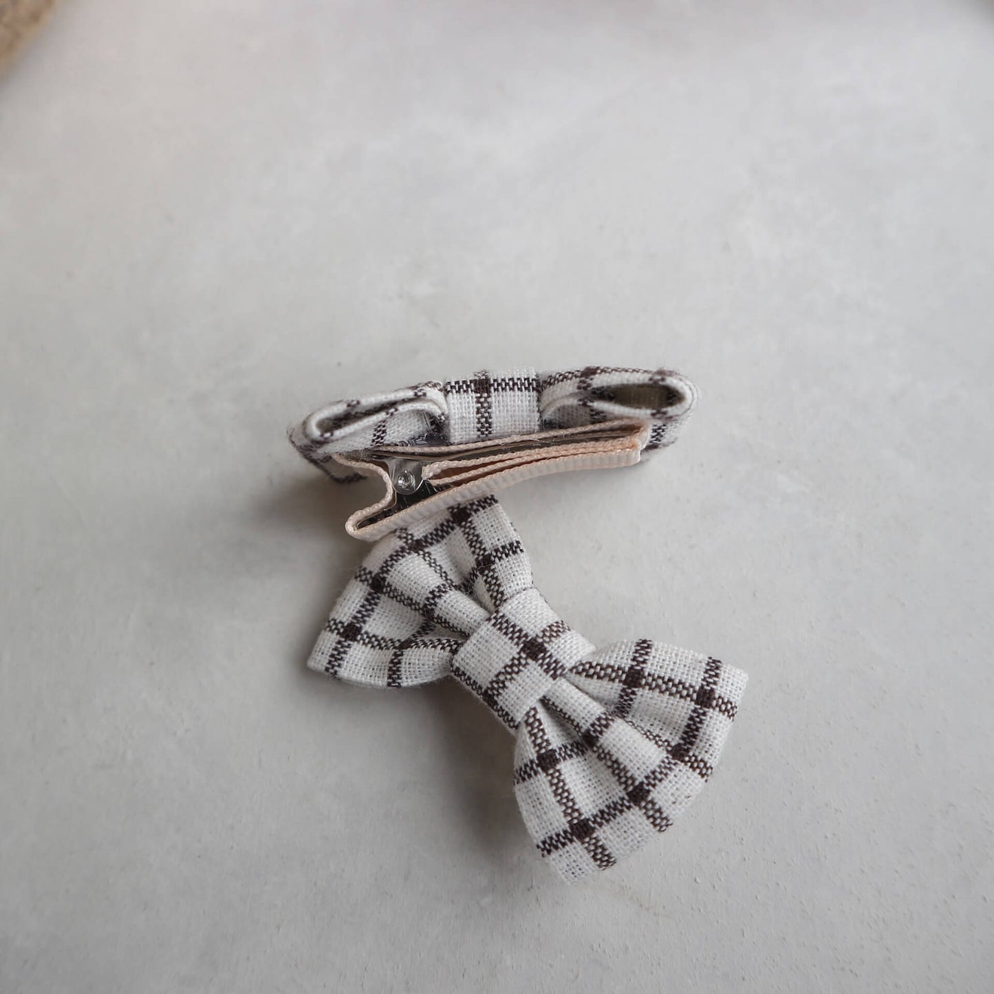 Plaid bow hair clip - pack of two