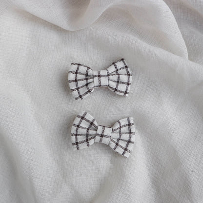 Plaid bow hair clip - pack of two