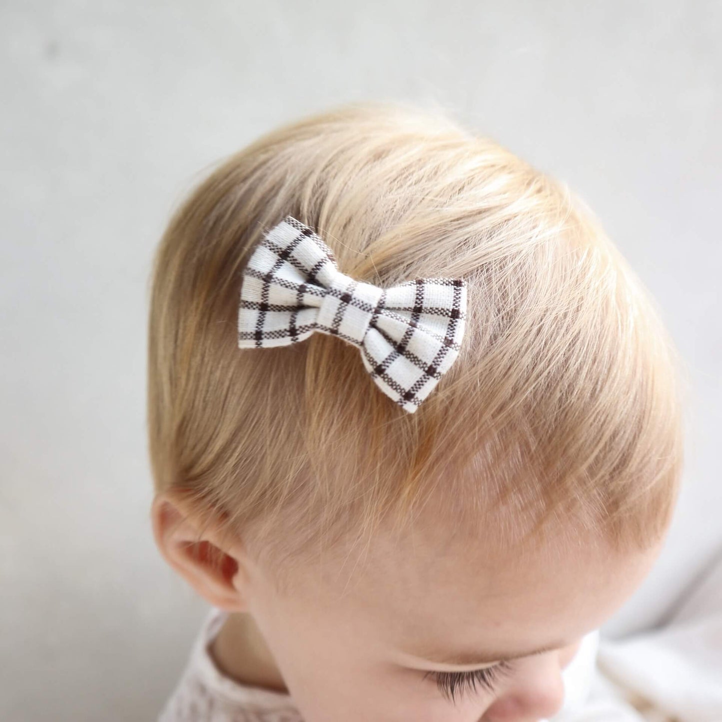 Plaid bow hair clip - pack of two