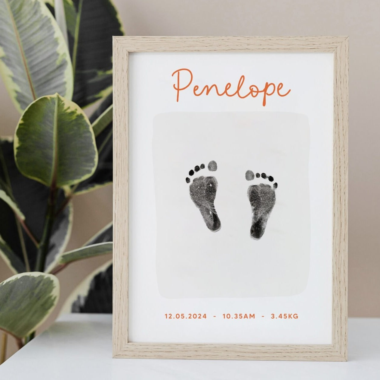 Personalised new baby print handprint/footprint kit colour block