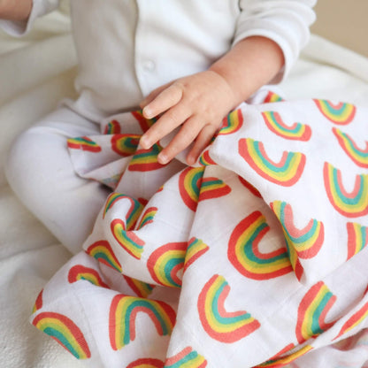 Set of two baby muslins - The Happy News muslin blankets